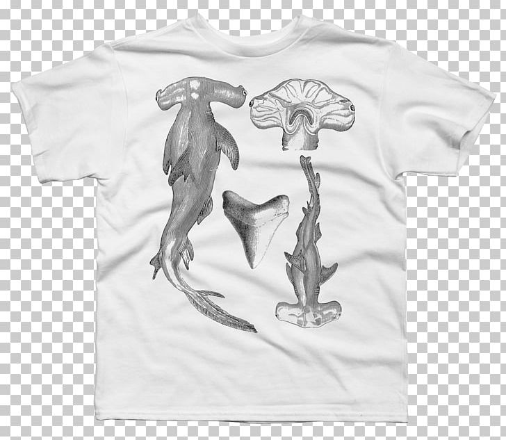 T-shirt Hammerhead Shark Scalloped Hammerhead Shark Tooth PNG, Clipart, Animal, Biology, Black And White, Clothing, Drawing Free PNG Download
