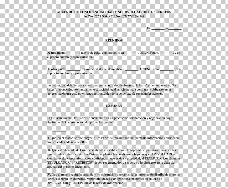 Document Non-disclosure Agreement Contract Confidencialidad Pact PNG, Clipart, Area, Confidencialidad, Contract, Contract Of Sale, Diagram Free PNG Download