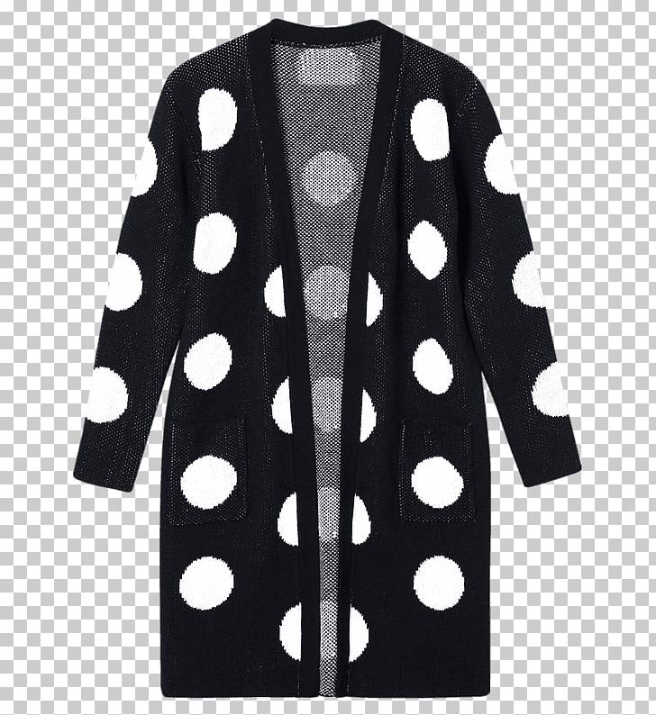 Cardigan Polka Dot Top Sweater Tunic PNG, Clipart, Argyle, Black, Cardigan, Clothing, Coat Free PNG Download