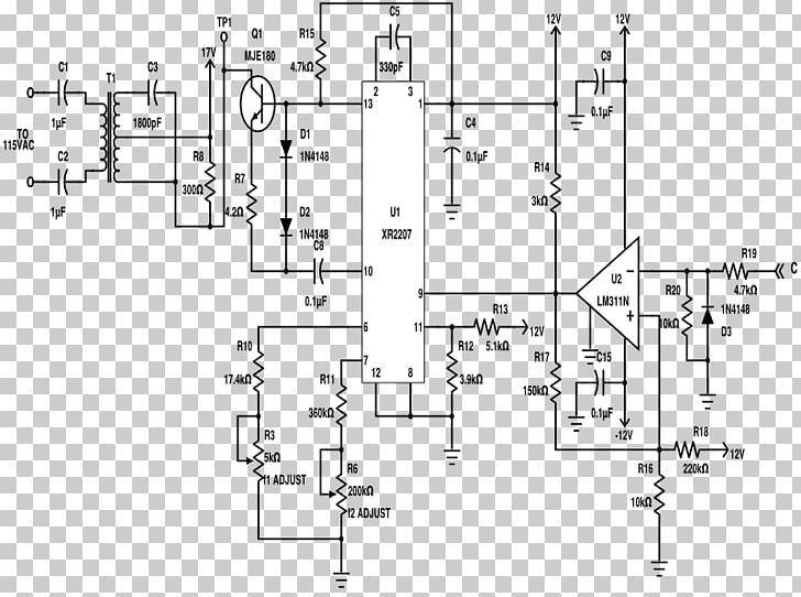 Technical Drawing Diagram Diode Passivity PNG, Clipart, Angle, Area, Art, Black And White, Circuit Component Free PNG Download