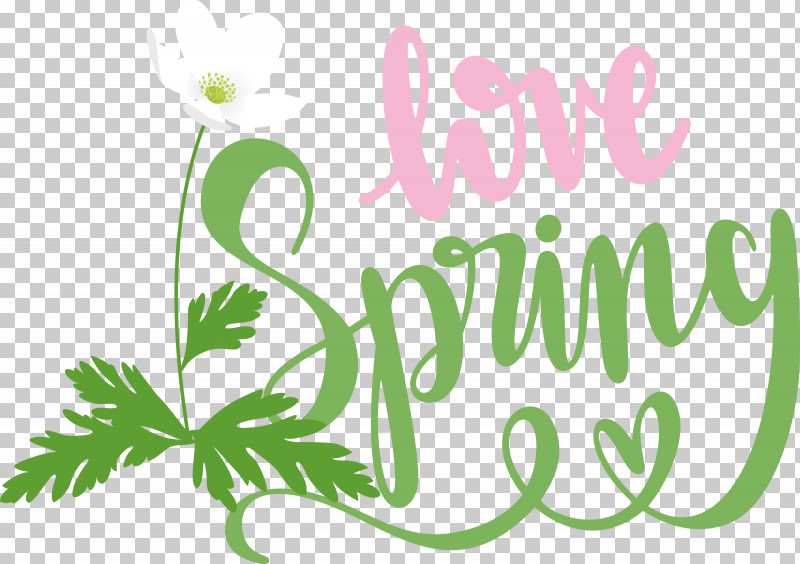 Love Spring Spring PNG, Clipart, Floral Design, Green, Leaf, Line, Logo Free PNG Download
