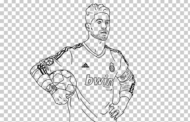 Manchester United F.C. Football Player Coloring Book Real Madrid C.F. PNG, Clipart, Angle, Arm, Black, Cartoon, Color Free PNG Download