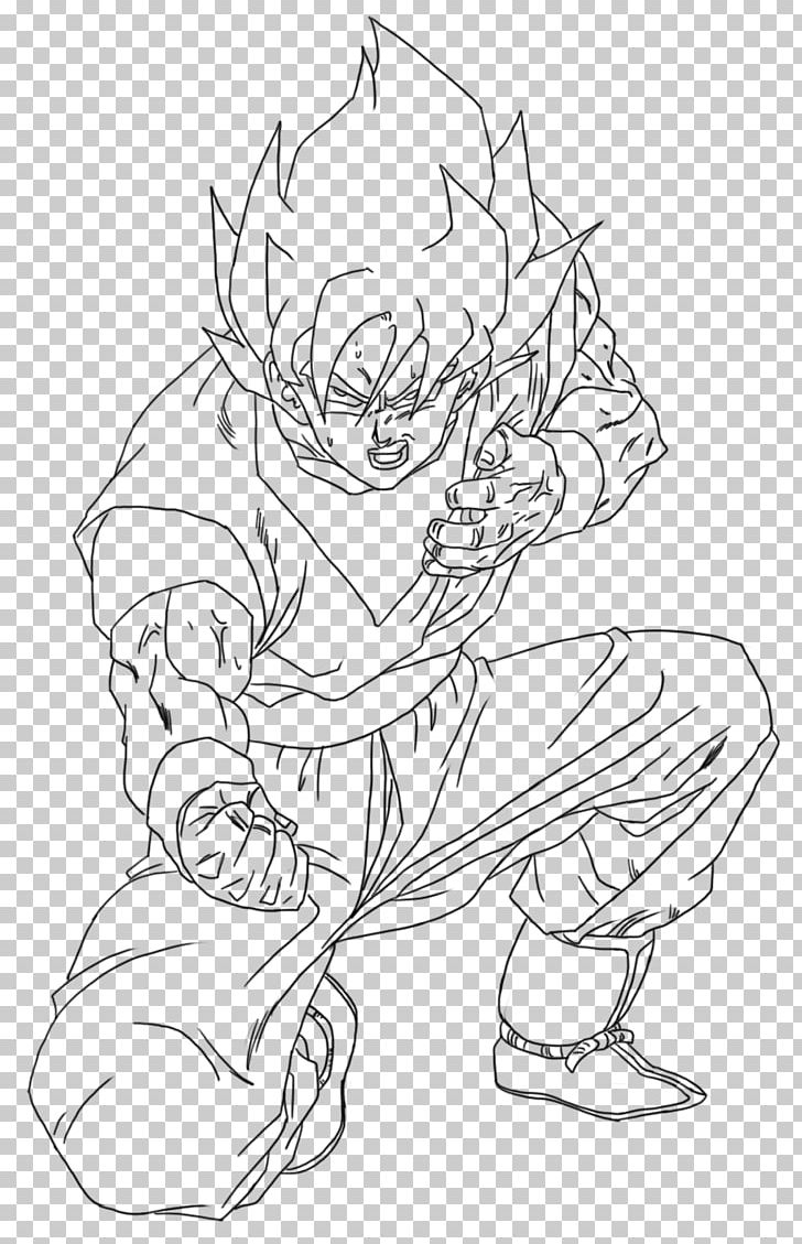 Goku Line Art Drawing Cell PNG, Clipart, Angle, Arm, Art, Artwork, Black And White Free PNG Download