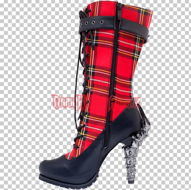 red plaid thigh high boots