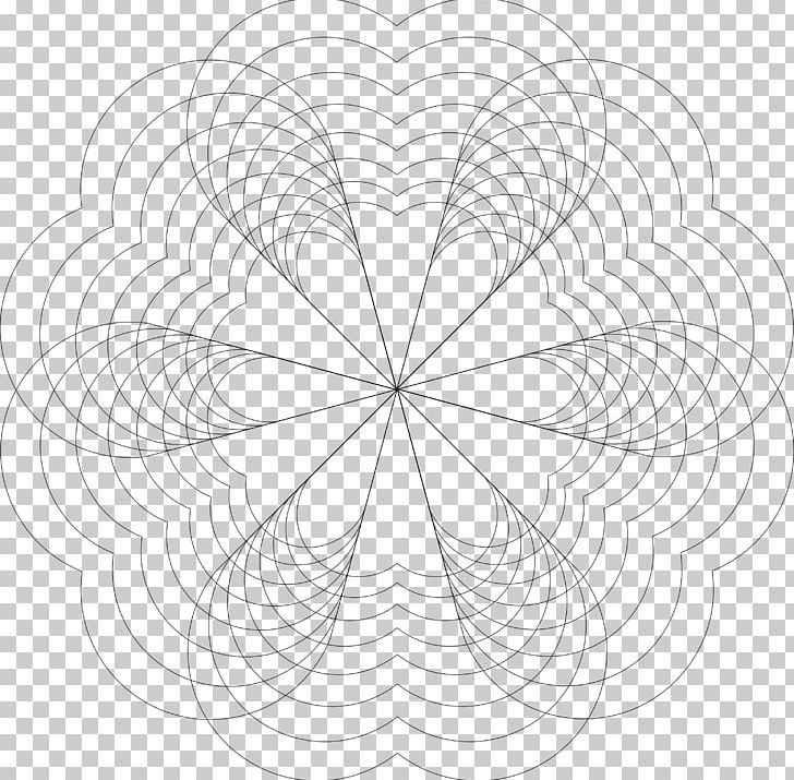 Petal Circle Point Flowering Plant Line Art PNG, Clipart, Angle, Area, Black And White, Circle, Drawing Free PNG Download