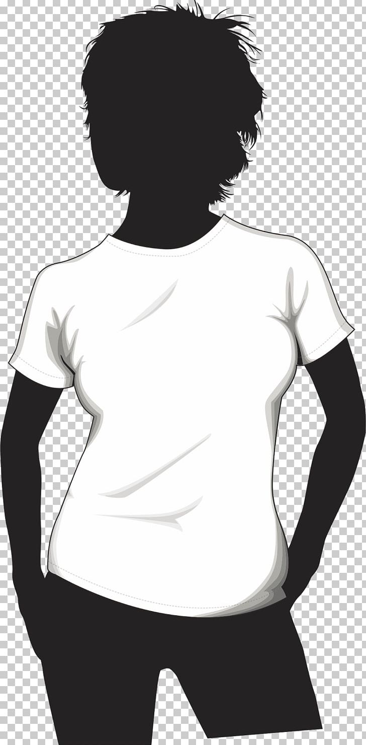 T-shirt Woman Polo Shirt Clothing PNG, Clipart, Abdomen, Arm, Back, Black, Black And White Free PNG Download