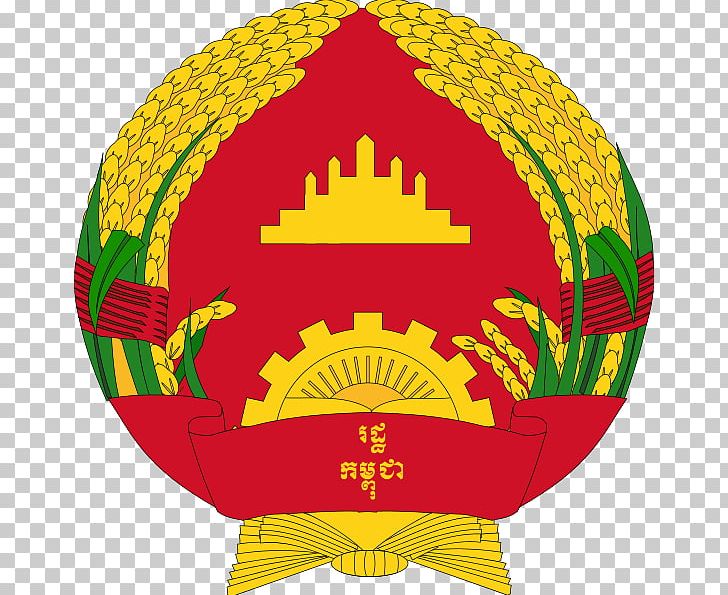 Royal Arms Of Cambodia People's Republic Of Kampuchea Coat Of Arms National Emblem PNG, Clipart, Cambodia, Coa, Cricket Ball, Crown, Flag Free PNG Download