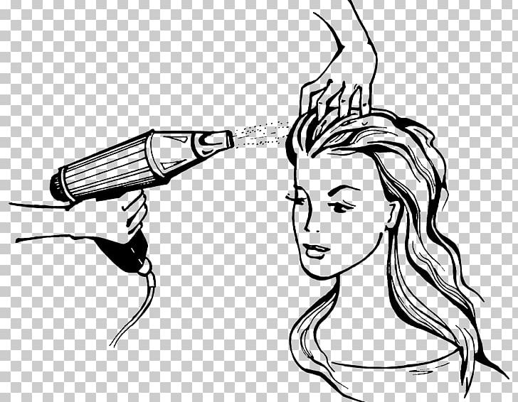 Hair Dryers Hairstyle French Braid Finger PNG, Clipart, Arm, Artwork, Black, Black And White, Braid Free PNG Download