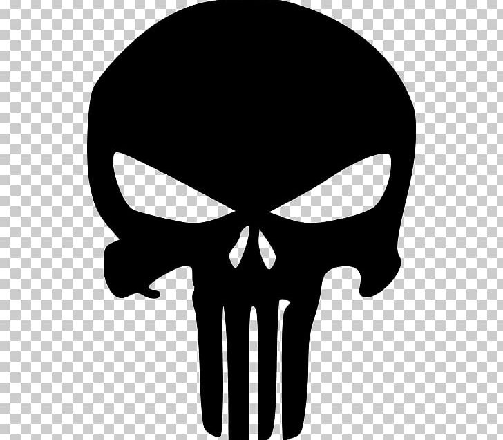 Punisher Stencil Silhouette Decal Marvel Comics PNG, Clipart, Animals, Art, Black And White, Bone, Decal Free PNG Download