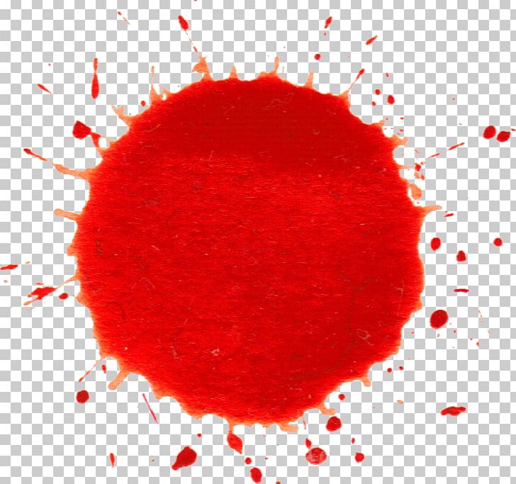 red watercolor paint splatter
