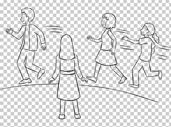 Thumb Circle Game Tag Child PNG, Clipart, Angle, Arm, Art, Artwork, Black And White Free PNG Download
