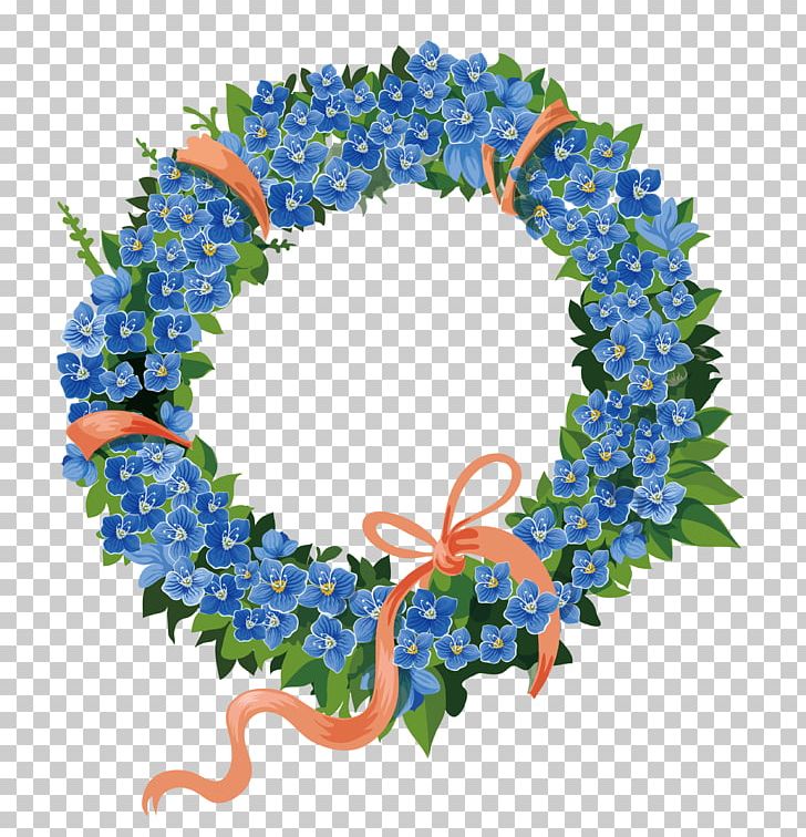 Illustration PNG, Clipart, Blue Wreath, Cartoon, Circle, Crocus, East Free PNG Download