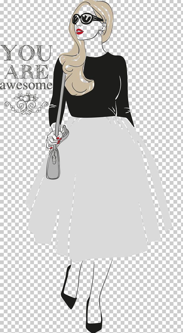 Cartoon Fashion Illustrator Illustration PNG, Clipart, Black, Black Hair, Christmas Decoration, Decor, Decoupage Free PNG Download