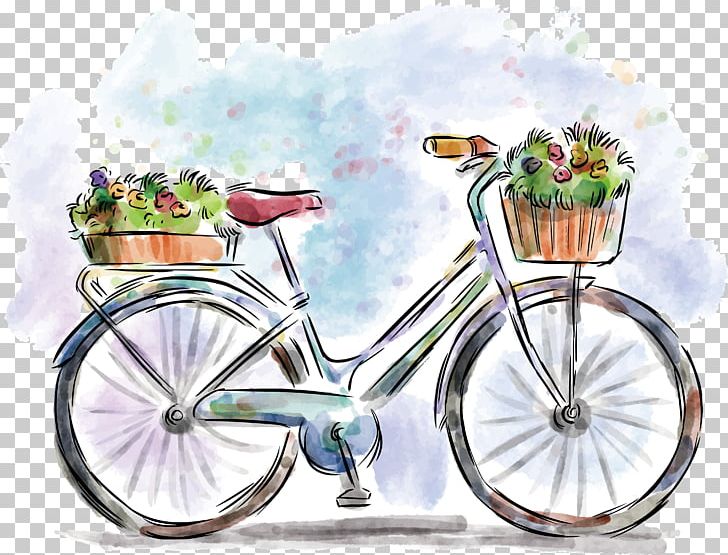 Bicycle Watercolor Painting Drawing PNG, Clipart, Bicycle Accessory, Bicycle Frame, Bicycle Part, Bike Vector, Flower Free PNG Download