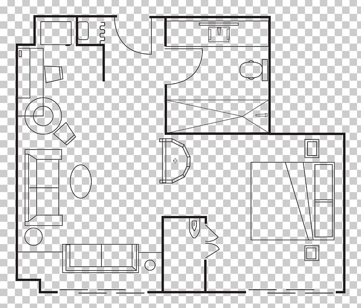 Parker New York Suite Floor Plan Furniture Room PNG, Clipart, Angle, Area, Black And White, Diagram, Drawing Free PNG Download