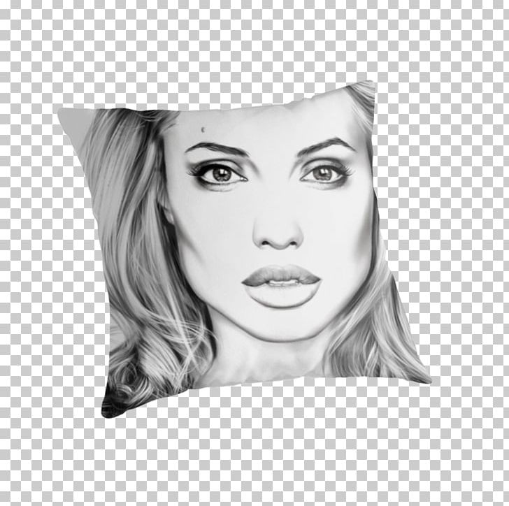 Drawing Throw Pillows Cushion PNG, Clipart, Angelina Jolie, Beauty, Black And White, Celebrities, Cushion Free PNG Download