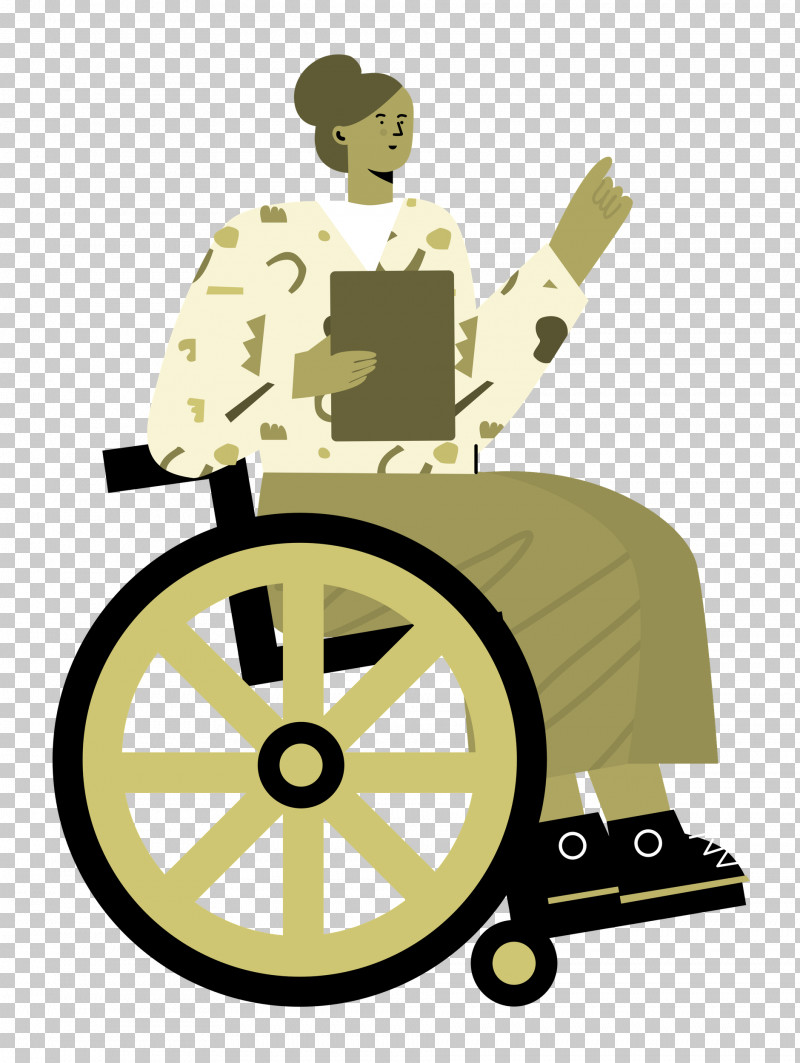 Sitting On Wheelchair Woman Lady PNG, Clipart, Behavior, Human, Lady, Woman, Yellow Free PNG Download