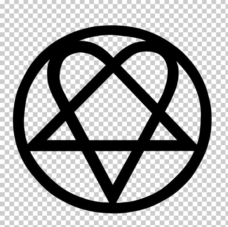 HIM Heartagram Logo Decal PNG, Clipart, Area, Bam Margera, Black And White, Circle, Cky Free PNG Download