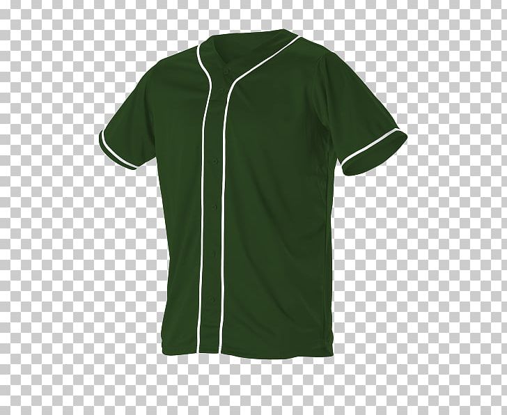 Jersey T-shirt Baseball Uniform Sleeve PNG, Clipart, Active Shirt, Baseball, Baseball Uniform, Button, Green Free PNG Download