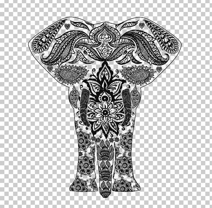Mandala Drawing Elephant PNG, Clipart, Art, Black And White, Color, Coloring Book, Drawing Free PNG Download