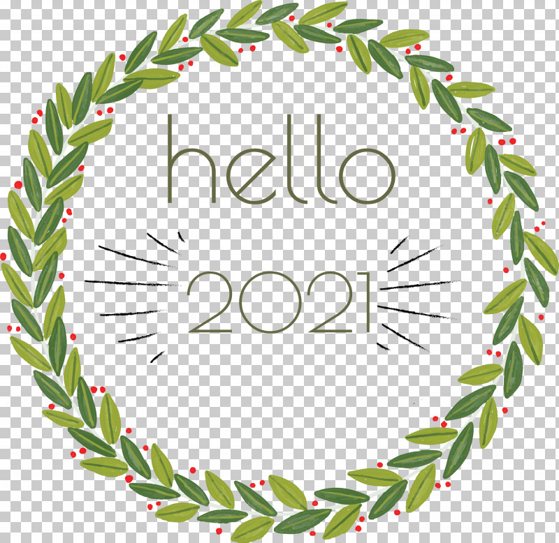 Hello 2021 Happy New Year PNG, Clipart, Christmas Day, Garland, Gift, Green, Happy New Year Free PNG Download