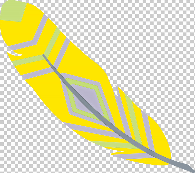 Angle Line Yellow PNG, Clipart, Angle, Cartoon Feather, Line, Vintage Feather, Watercolor Feather Free PNG Download