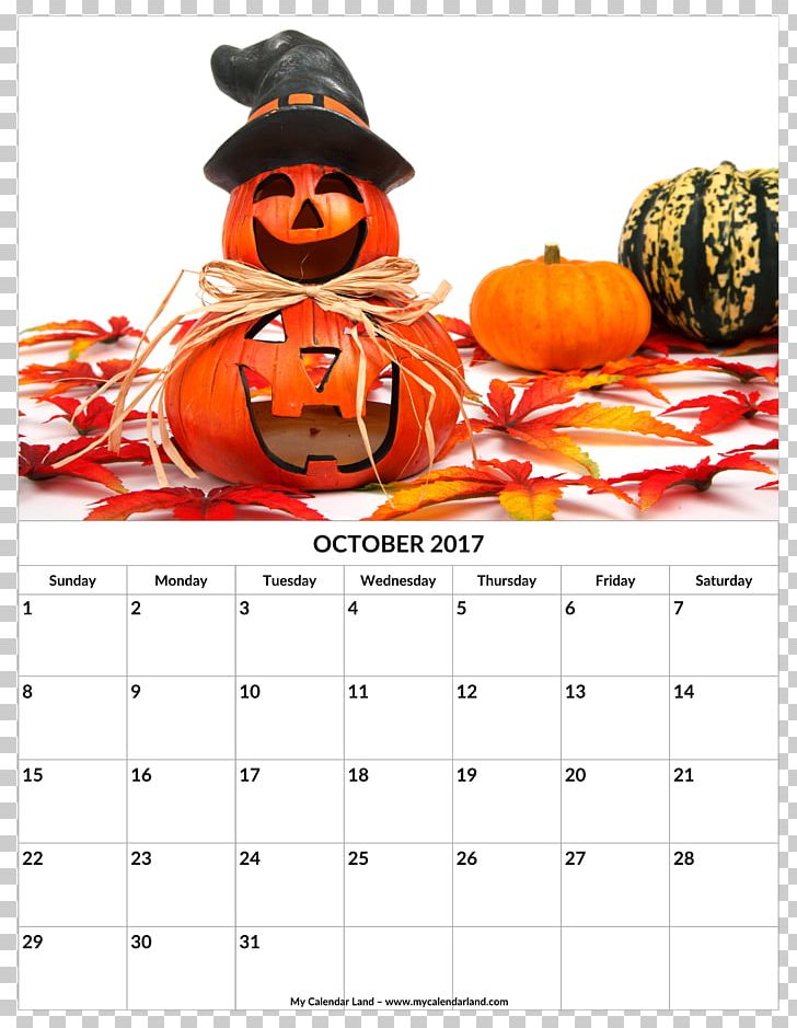 Halloween Jack-o'-lantern Calendar October Pumpkin PNG, Clipart,  Free PNG Download