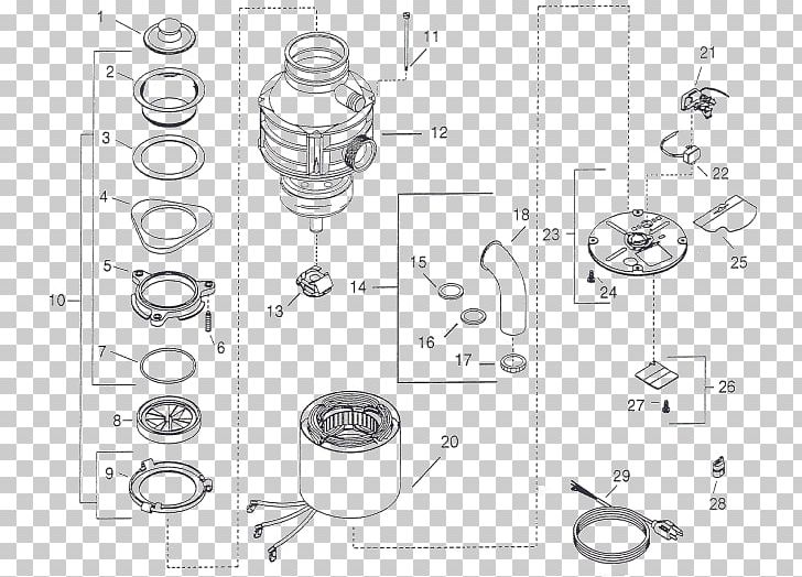 Garbage Disposals InSinkErator Diagram Waste PNG, Clipart, Angle, Auto Part, Black And White, Circle, Cookware And Bakeware Free PNG Download