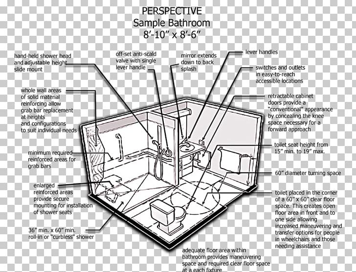 Bathroom Barrier-free Shower Universal Design PNG, Clipart, Accessibility, Angle, Area, Art, Artwork Free PNG Download