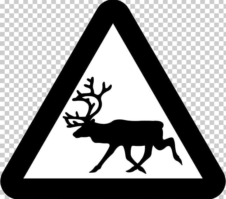 Reindeer Traffic Sign Warning Sign PNG, Clipart, Antler, Black And White, Cartoon, Christmas, Coloring Book Free PNG Download