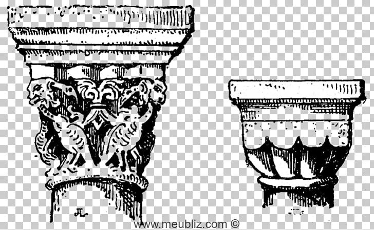 Capital Architecture Pilaster Romanesque Art PNG, Clipart, Architecture, Art, Black And White, Capital, Column Free PNG Download