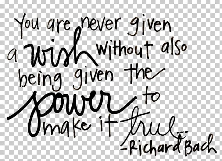 Quotation You Are Never Given A Wish Without Also Being Given The Power To Make It Come True. You May Have To Work For It PNG, Clipart, Angle, Area, Birthday, Black And White, Calligraphy Free PNG Download