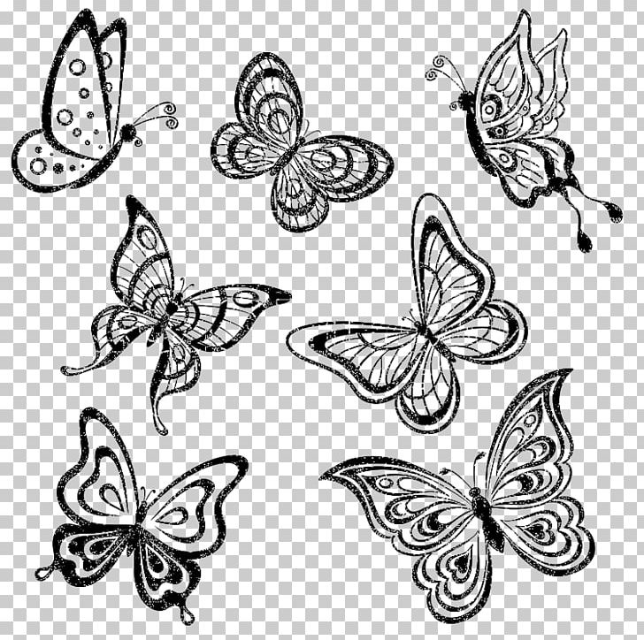 Butterfly Drawing Monochrome PNG, Clipart, Black, Brush Footed Butterfly, Butterflies, Butterfly Group, Hand Free PNG Download