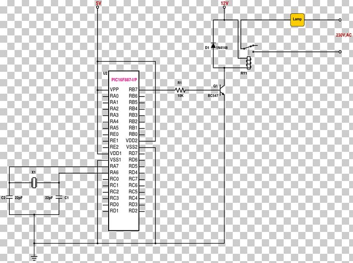 Relay PIC Microcontroller Schematic Electrical Switches PNG, Clipart, 16f877, 15415, Angle, Area, Control System Free PNG Download