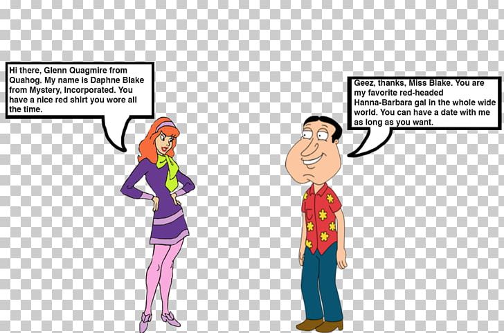Glenn Quagmire Daphne Art Character Hanna-Barbera PNG, Clipart, Arm, Art, Cartoon, Character, Communication Free PNG Download