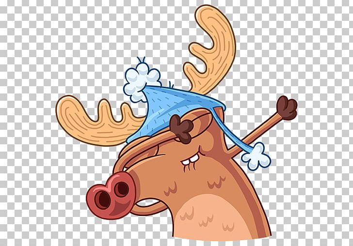 Reindeer Moose Sticker PNG, Clipart, Art, Cartoon, Character, Deer, Fiction Free PNG Download