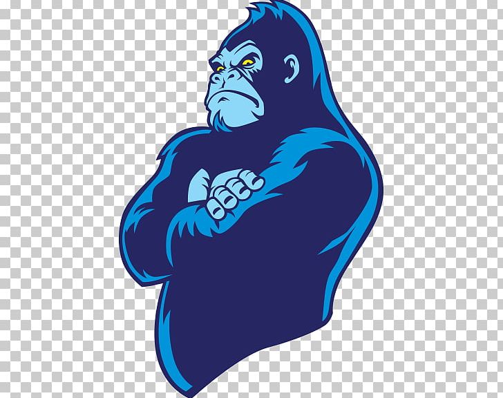 Western Gorilla Drawing Logo PNG, Clipart, Animals, Computer Icons, Drawing, Electric Blue, Fictional Character Free PNG Download