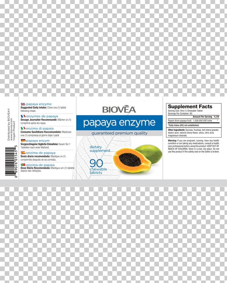 Enzyme Papaya Papain Tablet Brand PNG, Clipart, Brand, Enzyme, Food Drinks, Line, Papain Free PNG Download