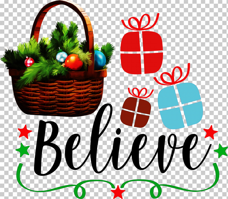 Believe Santa Christmas PNG, Clipart, Basket, Believe, Christmas, Christmas Day, Christmas Gift Free PNG Download