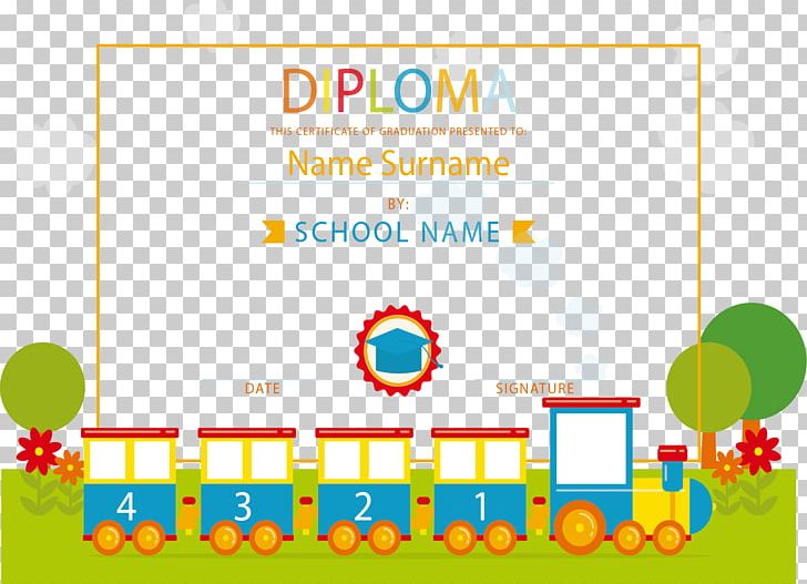 Diploma Academic Certificate Train School PNG, Clipart, Area, Border, Certificate, Child, Child Training Free PNG Download