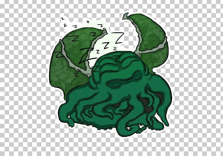 Sticker Cthulhu Telegram PNG, Clipart, Amphibian, Cartoon, Cthulhu, Fictional Character, Flowering Plant Free PNG Download