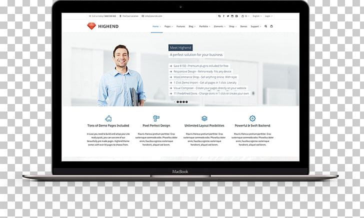Theme WordPress Responsive Web Design Web Page PNG, Clipart, Brand, Business, Communication, Computer Monitor, Computer Monitors Free PNG Download