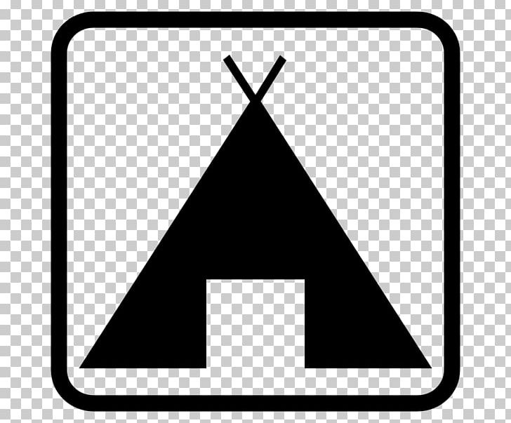 Camping Campsite Tent Symbol PNG, Clipart, Angle, Area, Black, Black And White, Campfire Free PNG Download