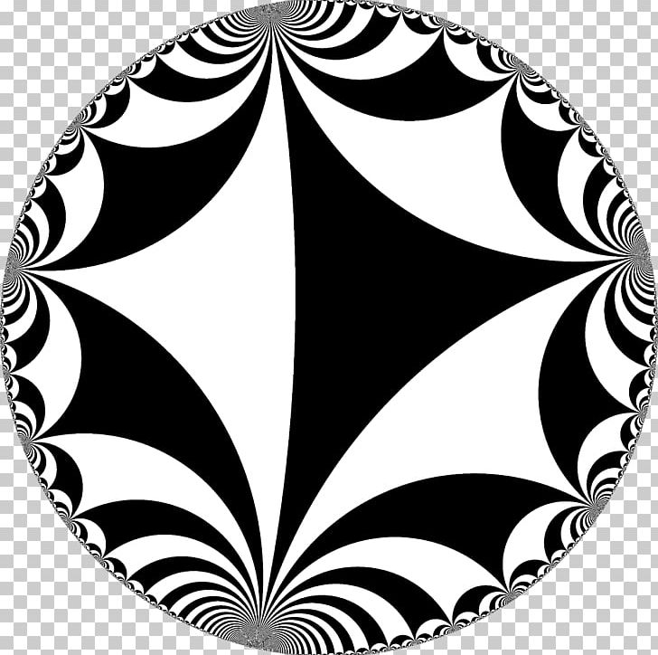 Triangle Group Tessellation Hyperbolic Geometry Hyperbolic Triangle PNG, Clipart, Area, Art, Black, Black And White, Circle Free PNG Download