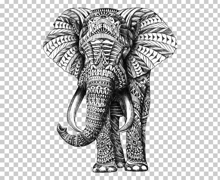 Indian Elephant Drawing Ornament Sketch PNG, Clipart, Animals, Art, Asian Elephant, Black, Black And White Free PNG Download