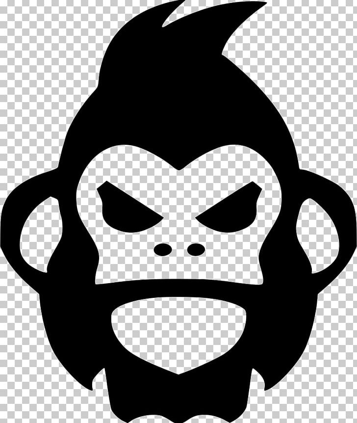 Gorilla Ape Computer Icons PNG, Clipart, Animals, Ape, Artwork, Black, Black And White Free PNG Download