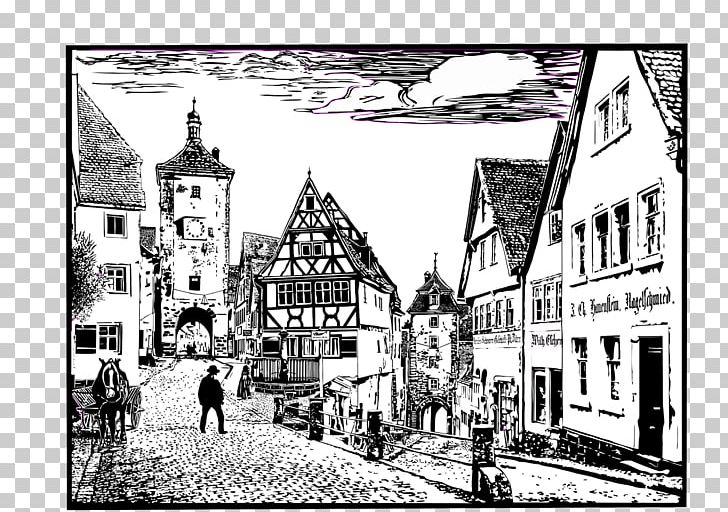 Rothenburg Ob Der Tauber PNG, Clipart, Arch, Art, Artwork, Black And White, Cityscape Black And White Free PNG Download