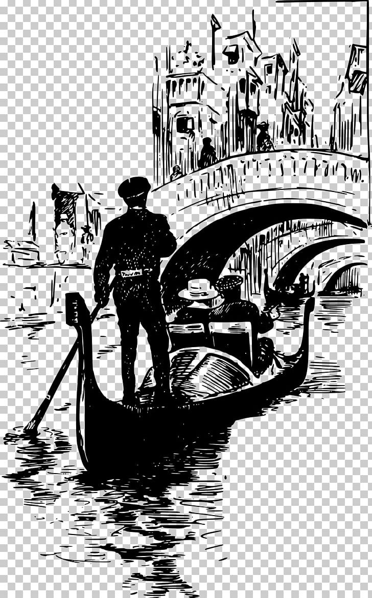 Gondola Gondolier PNG, Clipart, Art, Art Bridge, Automotive Design, Black And White, Boat Free PNG Download