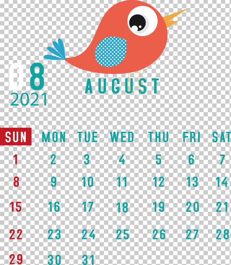 August 2021 Calendar August Calendar 2021 Calendar PNG, Clipart, 2021 Calendar, Beak, Calendar System, Geometry, Line Free PNG Download