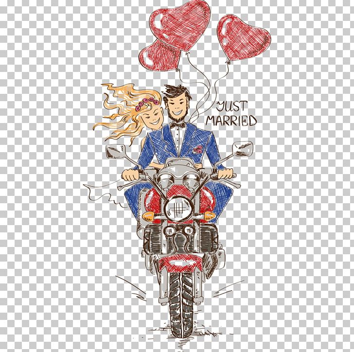 Wedding Invitation Motorcycle Bicycle PNG, Clipart, Art, Bride, Bridegroom, Cartoon Couple, Character Free PNG Download
